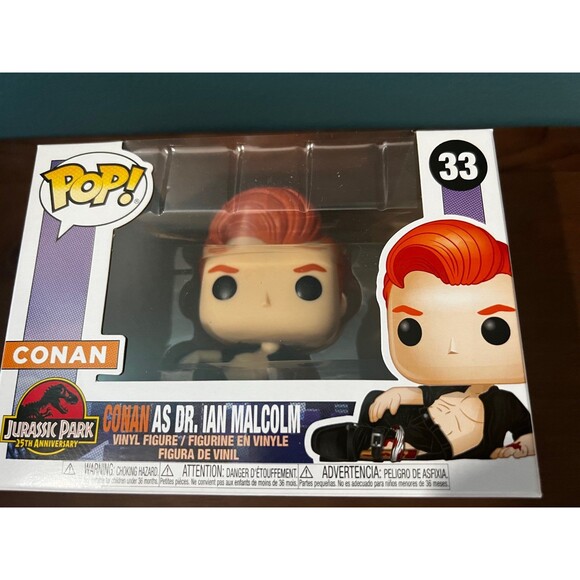 Conan O'Brien as Dr Ian Malcolm Exclusive Funko Pop 33 SDCC Con‎ Jurassic Park - Picture 1 of 11